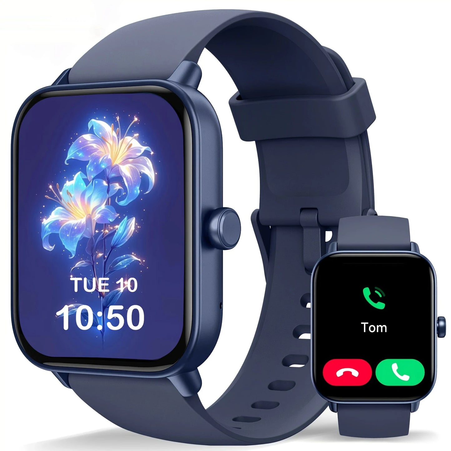 Smart watch, wireless calling, customizable dial, remote photography, multiple sports modes, suitable for iPhone/Android