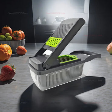 14/16 In 1 Vegetable Slicer Food Chopper Cutter Grater Cheese Onion Shredder Kitchen Tool for Carrots Tomatoes and Fruits