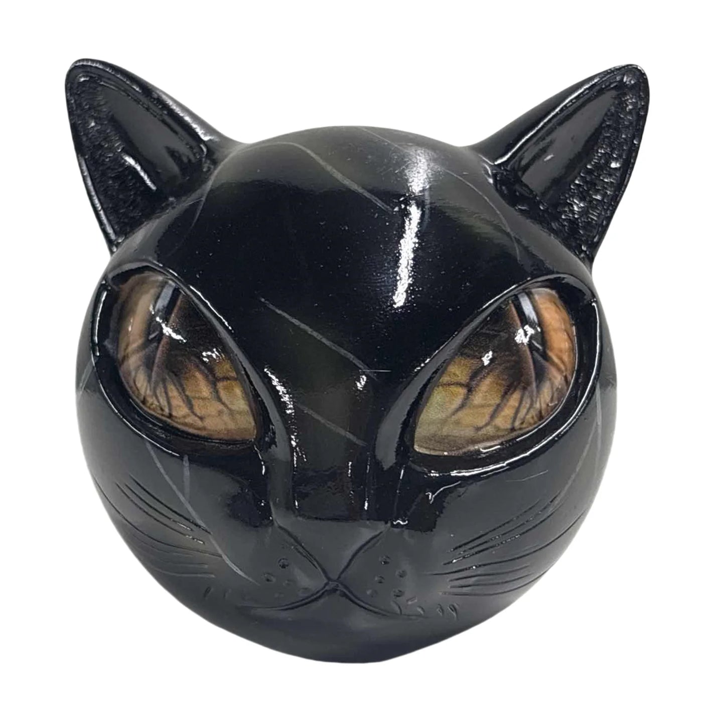 Halloween Black Cat Sculpture Resin Tabletop Cat Statue Unique Cat Figure Elegant Home Decor Gifts for Cat Lovers Women Men