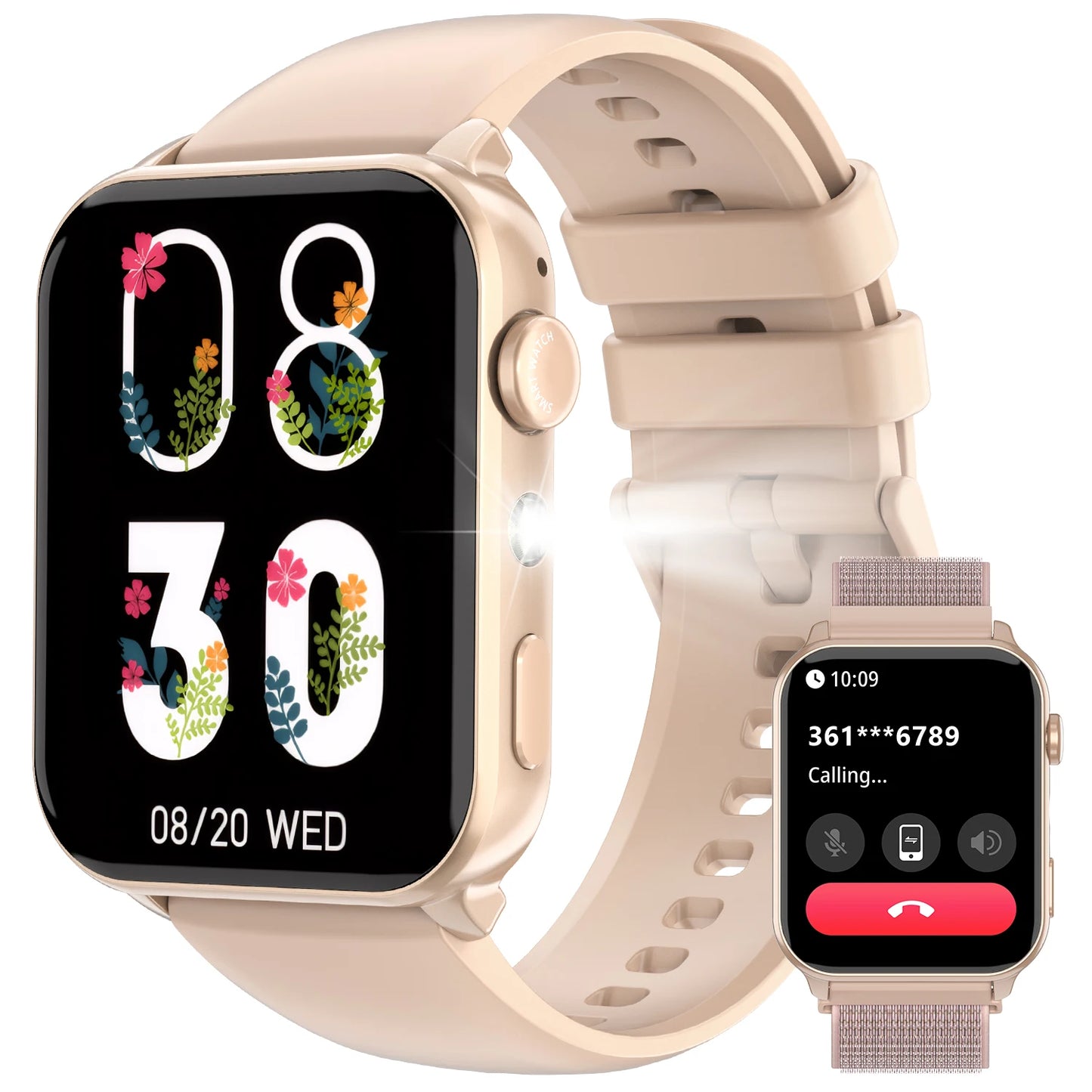 IOWODO New Bluetooth Smartwatch R30 Max 1.91'' TFT HD Screen Outdoor Watch with LED Flashlight 100+ Sports Mode Fitness Watch