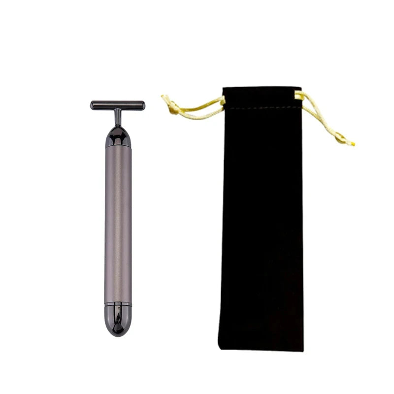 24K Gold T Beauty Roller Energy Roller Electric Face-lifting Facial Massage Beauty Tools Waterproof Vibrating Face Care Stick