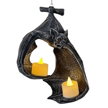 Bat Wall Tealight Holder Halloween Candlestick Bat Statue Gothic Bat Wall Sconce Candle Holder for Halloween Decorations