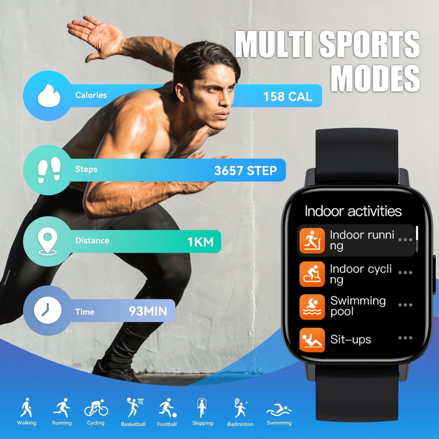 LaNikar New Smartwatch for Women Men, 1.69’’ HD Touch Screen Bluetooth Dial/Answer, Waterproof Health Monitor Step Counter