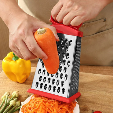 Multi-functional Grater Stainless Steel Four-sided Planer Vegetable Cheese Potato Garlic Grater Non-Slip Handle Kitchen Gadgets