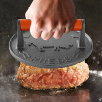 Cast Iron Smash Burger Press Heavy-Duty Hamburger Patties Meat Masher Circular Meat Press Mold for Deli Meats Kitchen Accessory