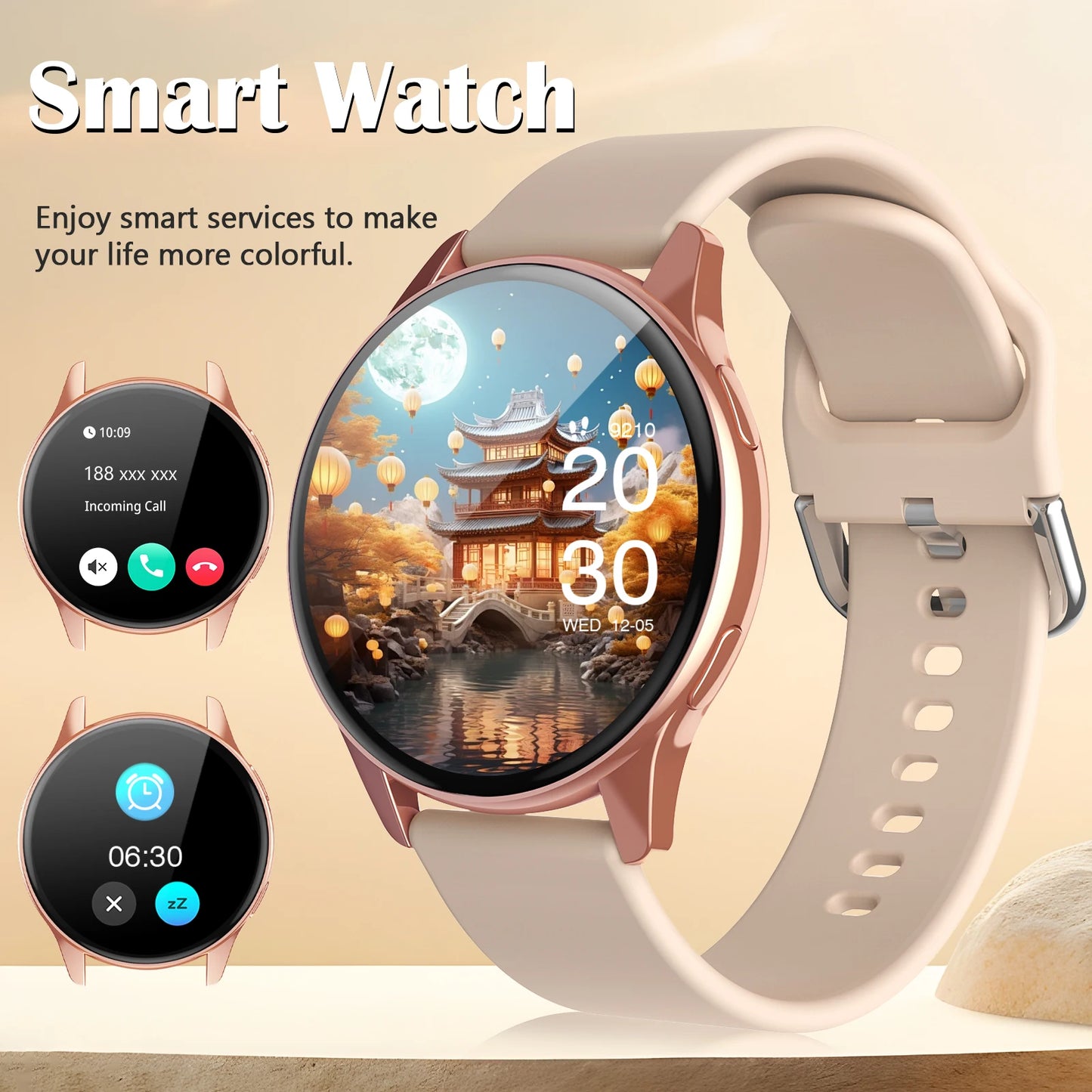 Smart watch, call reminder/rejection, multi-sport mode, message reminder, music playback, suitable for men and women