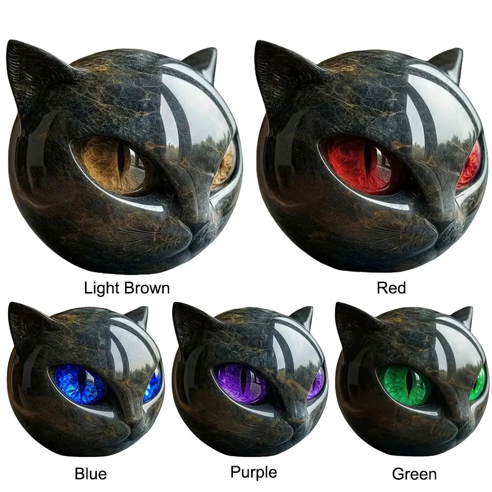 Halloween Black Cat Sculpture Resin Tabletop Cat Statue Unique Cat Figure Elegant Home Decor Gifts for Cat Lovers Women Men