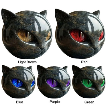 Halloween Black Cat Sculpture Resin Tabletop Cat Statue Unique Cat Figure Elegant Home Decor Gifts for Cat Lovers Women Men