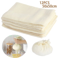 12Pcs Cheese Cloths Natural Unbleached Cotton Cheesecloth 20 Inch Square Cheese Cloths Reusable Organic Kitchen Fine Mesh Strain