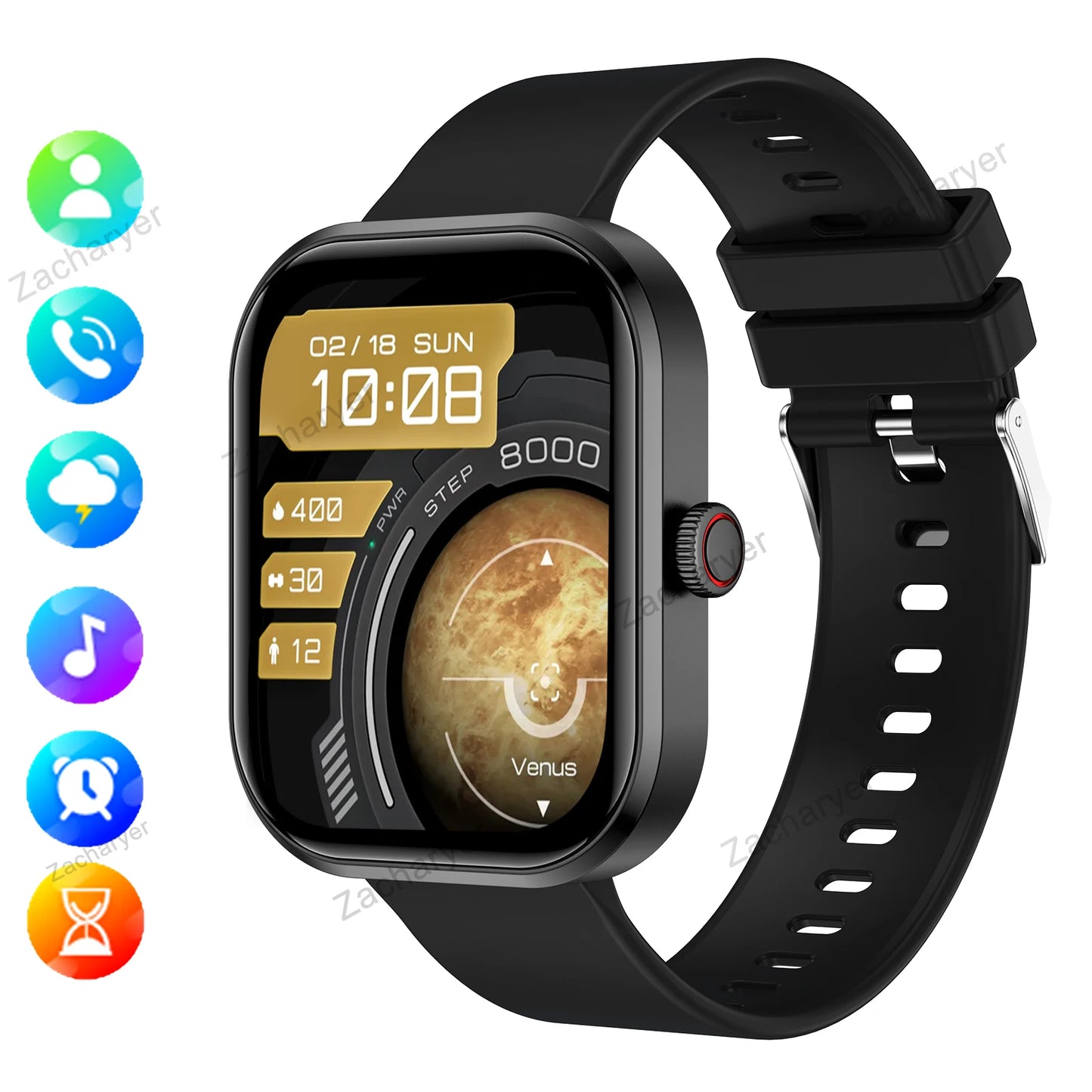Smart Watch For IOS & Android, Sports & Fitness, USB Charging, Health Manager, Step Counter, Music & Speaker