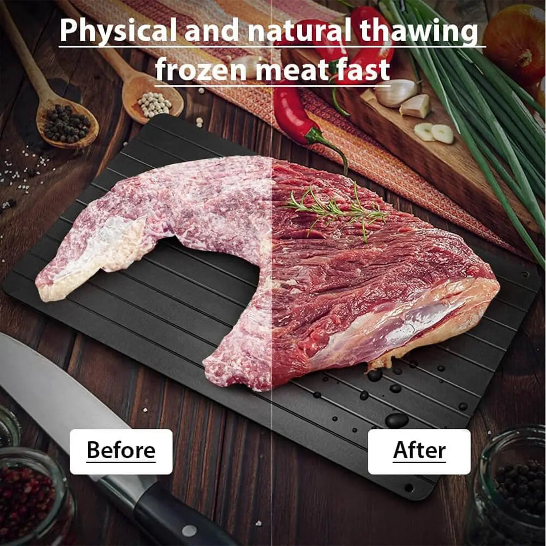 Fast Meat Defrosting Board Rapid Thawing Tray Efficient Frozen Meat Defrost for Kitchen for Meat Defrosting Meat Thawing Device