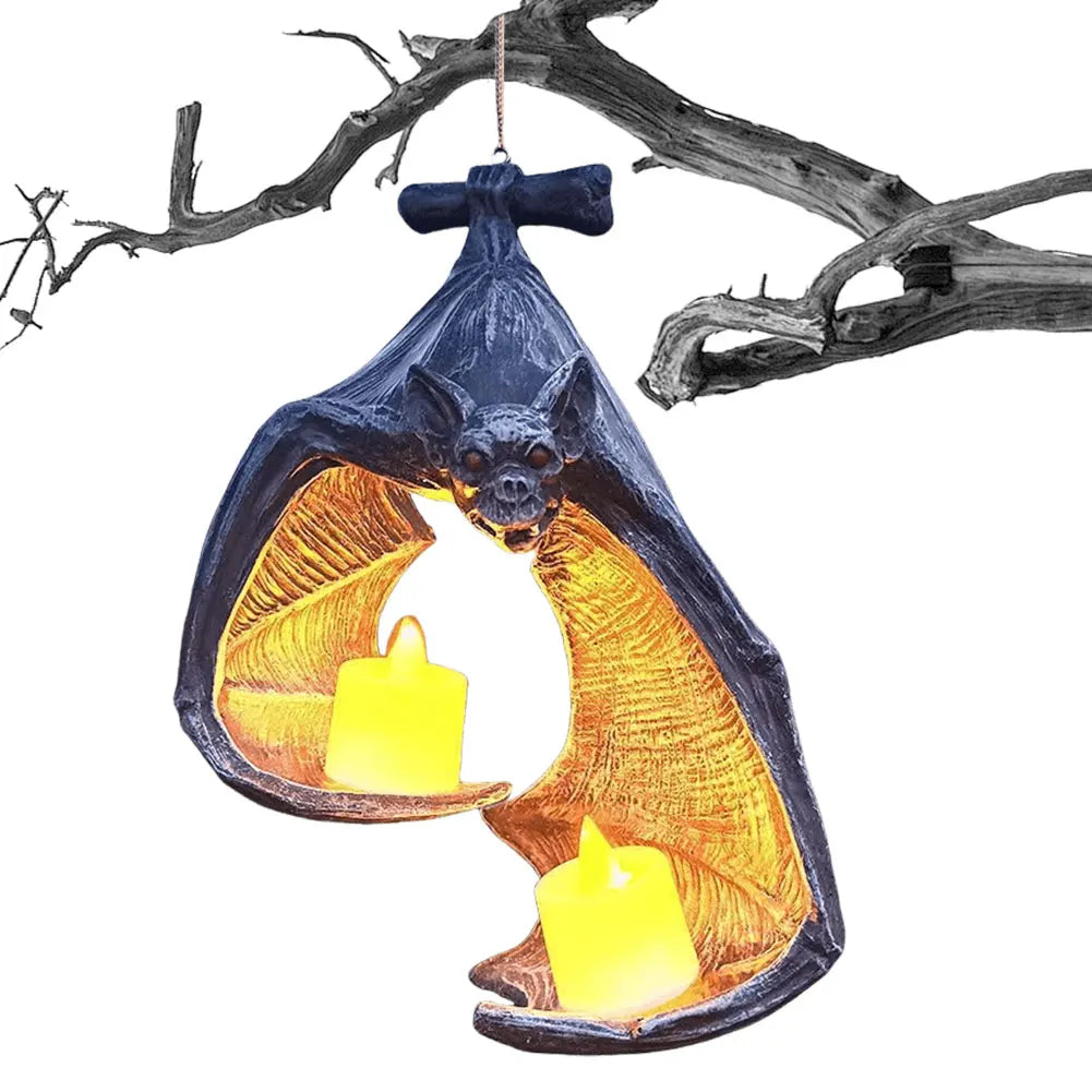Bat Wall Tealight Holder Halloween Candlestick Bat Statue Gothic Bat Wall Sconce Candle Holder for Halloween Decorations