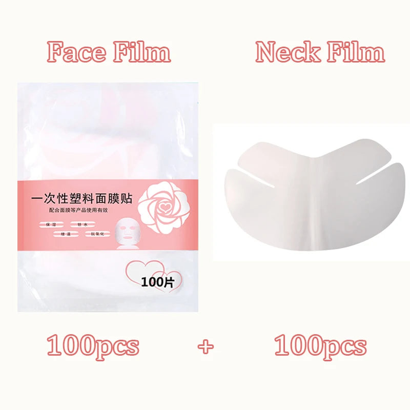 Disposable Face Plastic Film Full Face Cleaner Mask Neck Stickers Paper Transparent PE Masks Wrap Facial Beauty Healthy Tool