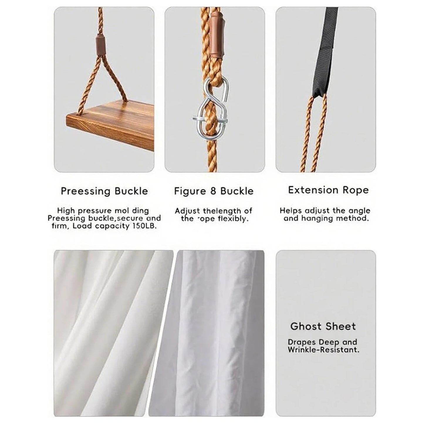 Halloween Hanging Swing Ghost Halloween Decoration With String Lights Ghost Cute Ghost Battery Powered Spooky Ghost Ornament