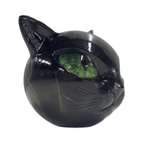 Halloween Black Cat Sculpture Resin Tabletop Cat Statue Unique Cat Figure Elegant Home Decor Gifts for Cat Lovers Women Men