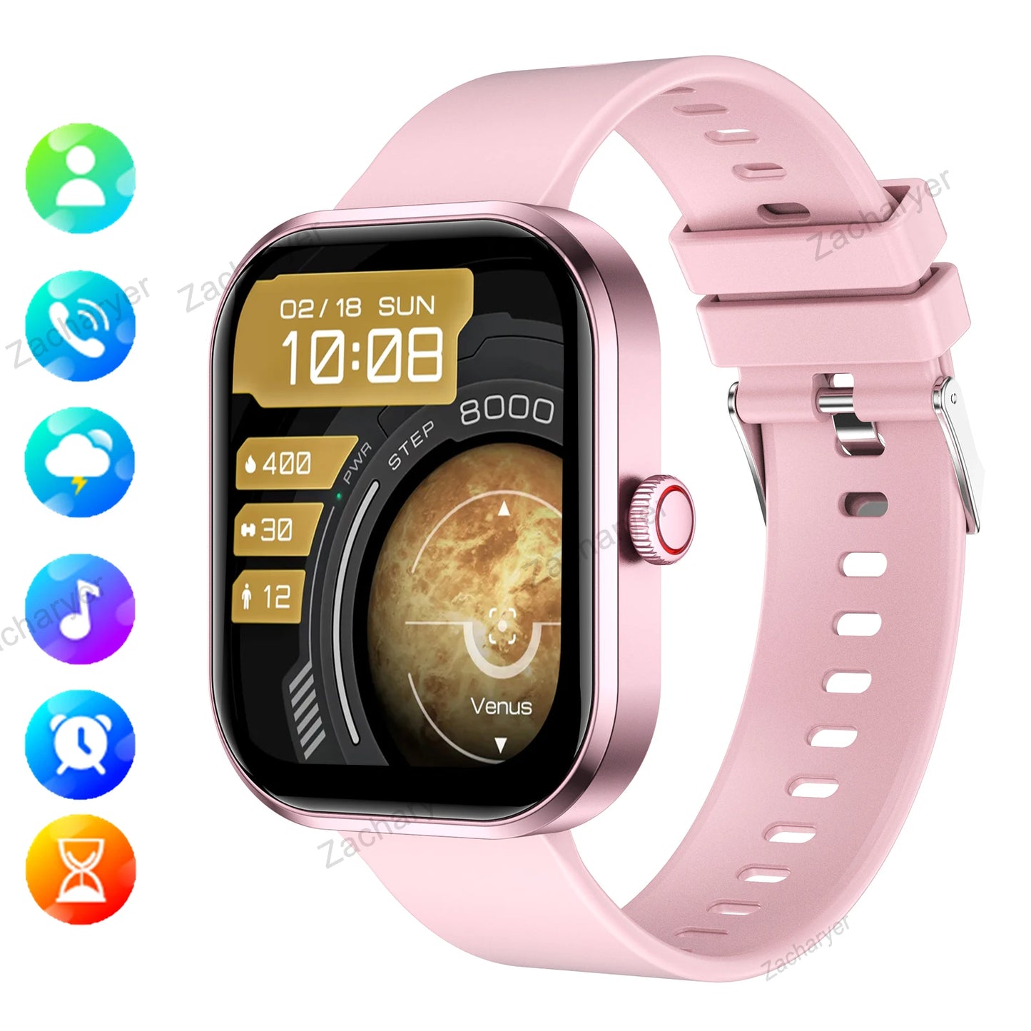 Smart Watch For IOS & Android, Sports & Fitness, USB Charging, Health Manager, Step Counter, Music & Speaker