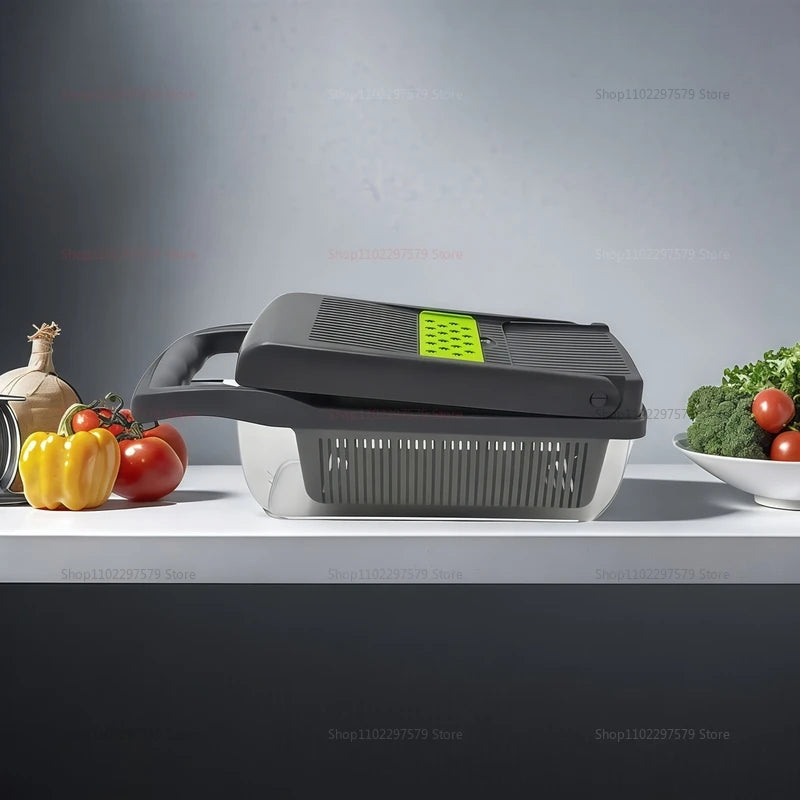 14/16 In 1 Vegetable Slicer Food Chopper Cutter Grater Cheese Onion Shredder Kitchen Tool for Carrots Tomatoes and Fruits