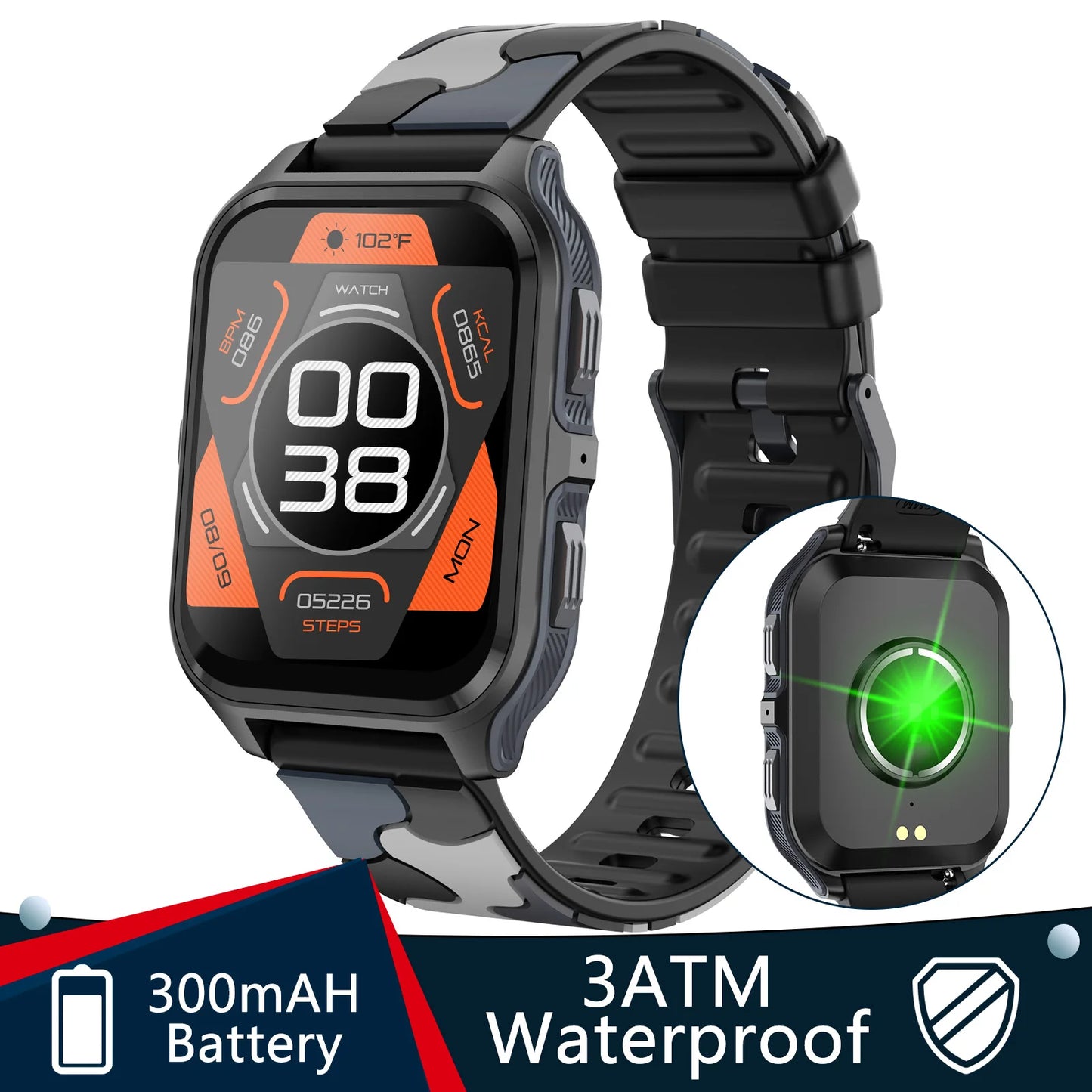 LaNikar New Smart Watch 3ATM Waterproof 100+ Sports Modes Heart Rate Blood Pressure Oxygen Saturation Monitoring HD Audio Calls