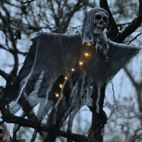 Halloween Hanging Ghost with Lights Hanging Skull Horror Ghost Grim Reapers for Haunted House Halloween Party Decoration
