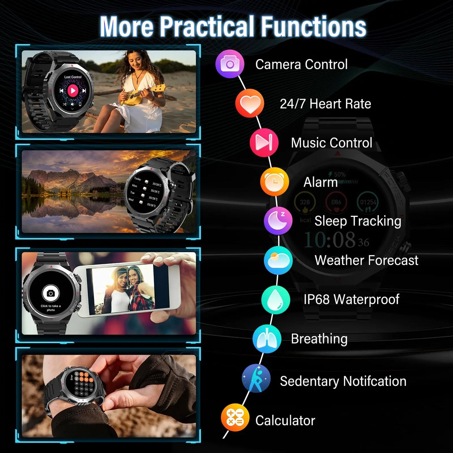 S10 Smart Watch, Bluetooth Calling & Notifications | 1.39" HD Screen | 110+ Sports Modes | 30-Day Battery Life | IP68 Waterproof