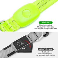 Light Up Dog Collars Rechargeable Reflective LED Glow Dark Dog Collar for Small Medium Large Dogs Adjustable Pet Dog Lights for