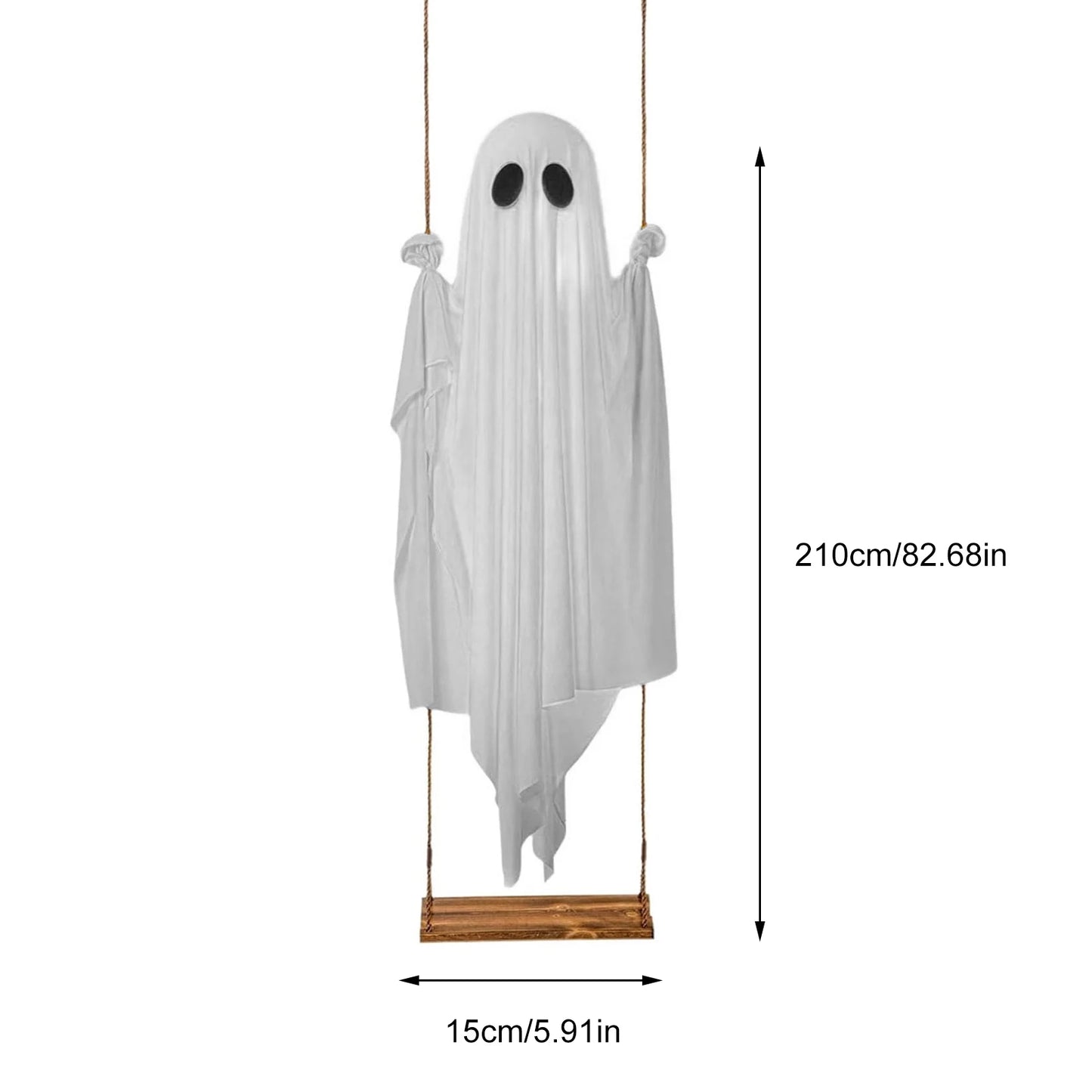 Halloween Hanging Swing Ghost Halloween Decoration With String Lights Ghost Cute Ghost Battery Powered Spooky Ghost Ornament