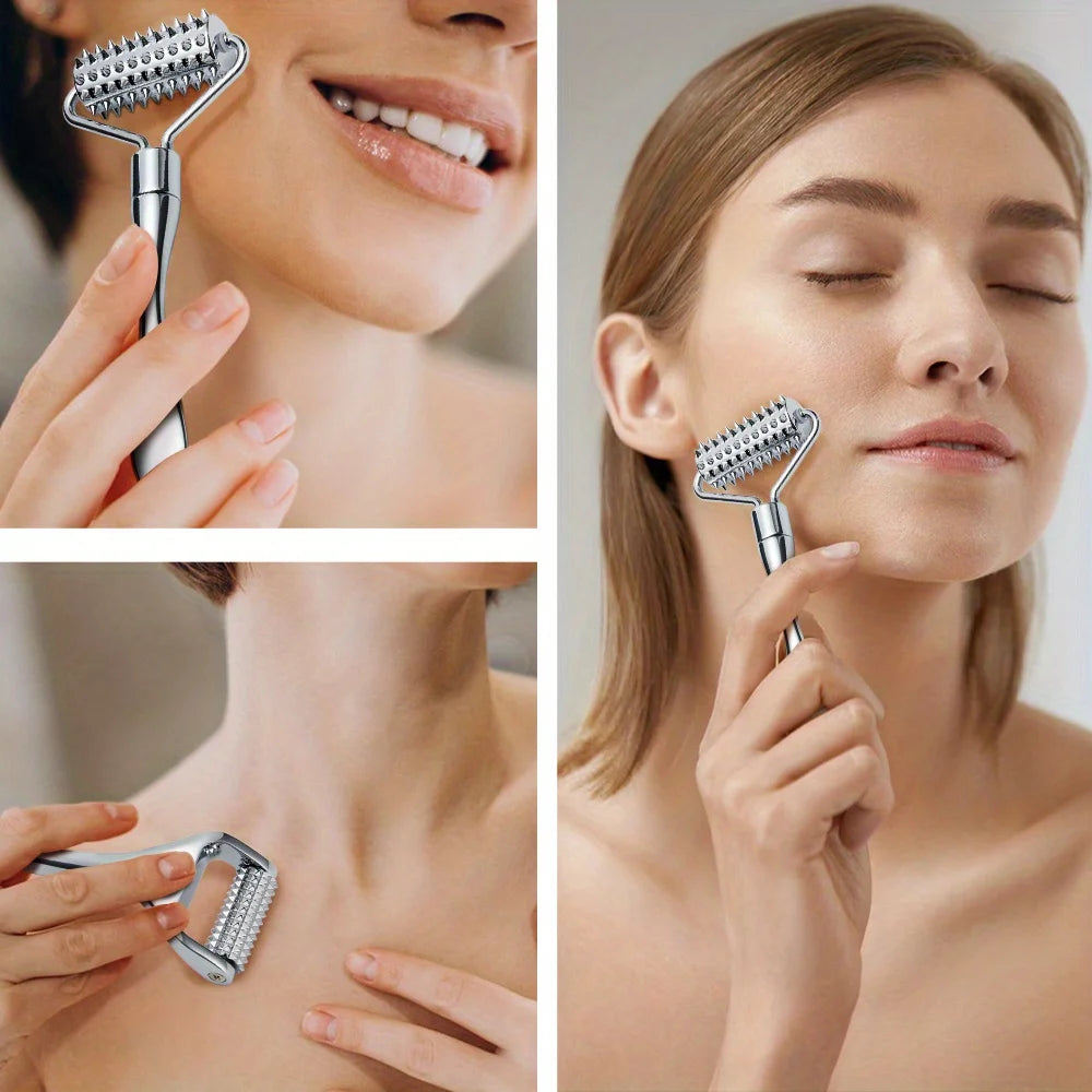 Stainless Steel Facial Massage Roller Gua Sha Tool Massager for Face Full Body Beauty SPA Skin Care Tools Acupressure Massager