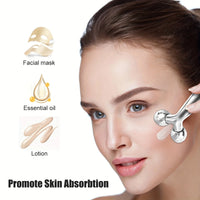 Stainless Steel Gua Sha Facial Tool 3D Roller Massager Eye Massager Facial Beauty Instrument for Dark Circles Eye Bags Muscle
