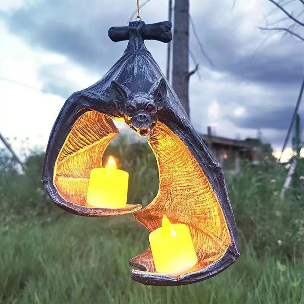 Bat Wall Tealight Holder Halloween Candlestick Bat Statue Gothic Bat Wall Sconce Candle Holder for Halloween Decorations