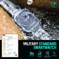 EIGIIS Military Smart Watches for Men 3ATM Waterproof 1.96” Big Screen Rugged Sports Swimming Outdoor Smartwatch for Android iOS