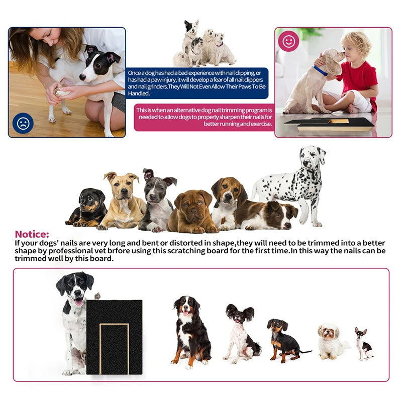 Pet Nail File Board Dog Paw Nail Scratch Pad Trimming Emery Sandpaper Filing Scratch board Polish Pads