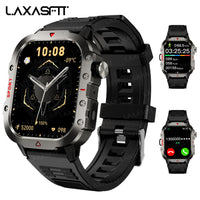 LAXASFIT Smart Watch Bluetooth Voice Call Smart Watch with LED Flashlight Health Monitor Outdoor Sports Smart Watch