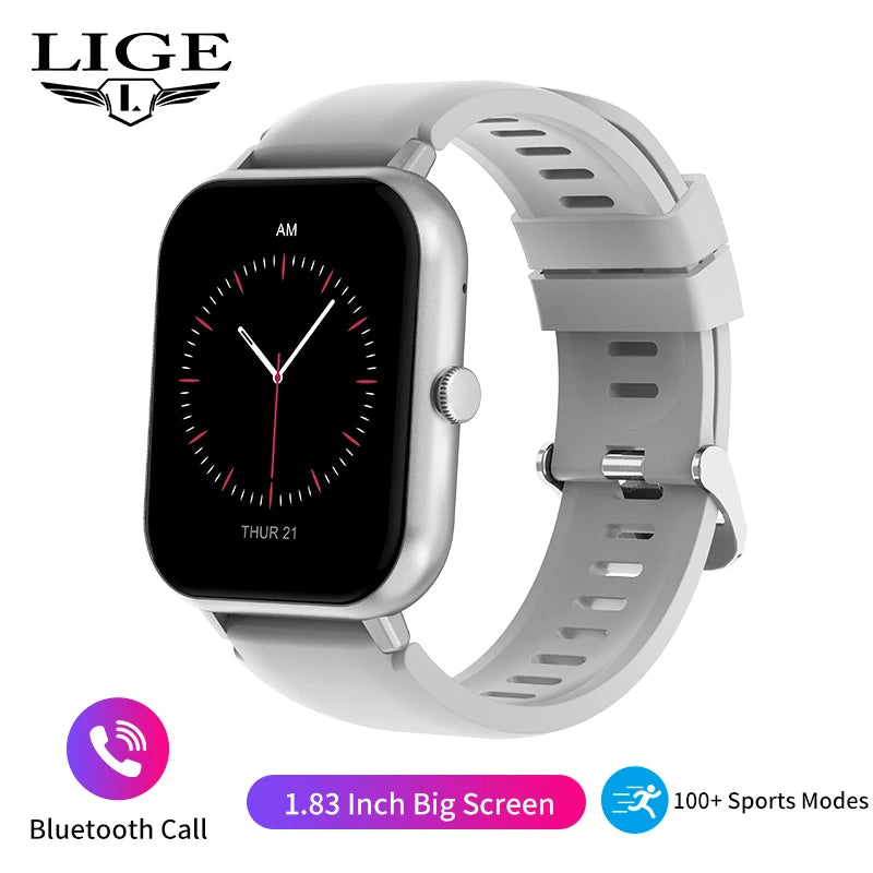 LIGE New Smart Watch Women Bluetooth Call Watch Fitness Tracker Waterproof Sport Smart Clock Fashion Ladies Men Smartwatch Woman
