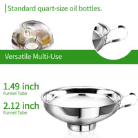 1.49" & 2.12" Funnel  Stainless Steel Kitchen Tools Funnel Wide Mouth For Oil Wine Water Spices Filter Canning Jam