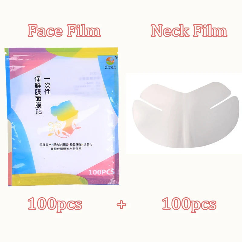 Disposable Face Plastic Film Full Face Cleaner Mask Neck Stickers Paper Transparent PE Masks Wrap Facial Beauty Healthy Tool