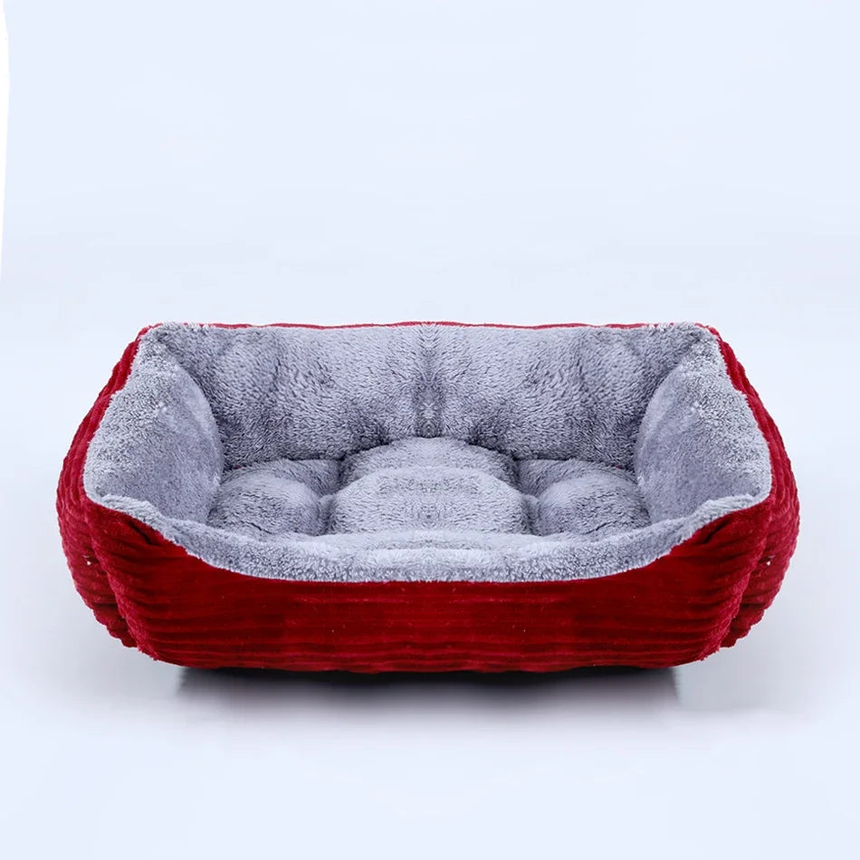 Bed for Dog Cat Pet Square Plush Kennel Medium Small Dog Sofa Bed Cushion Pet Calming Dog Bed House Pet Supplies Accessories