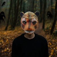 Funny Halloween Tiger Face Mask Cosplay Costume Full Head Latex Animal Mask for Party Dress Up and Favor