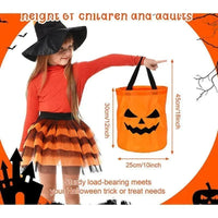 LED Light Halloween Trick Or Treat Bucket Pumpkin Candy Bags Collapsible Halloween Basket For Thanksgiving Party Gift Basket
