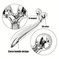 Stainless Steel Gua Sha Facial Tool 3D Roller Massager Eye Massager Facial Beauty Instrument for Dark Circles Eye Bags Muscle