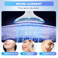 US UK Stock Microcurrent Neck Beauty Device 3 Massage Modes Lifter Vibration Facial Massager Lifting  Firming Skin Care Tool