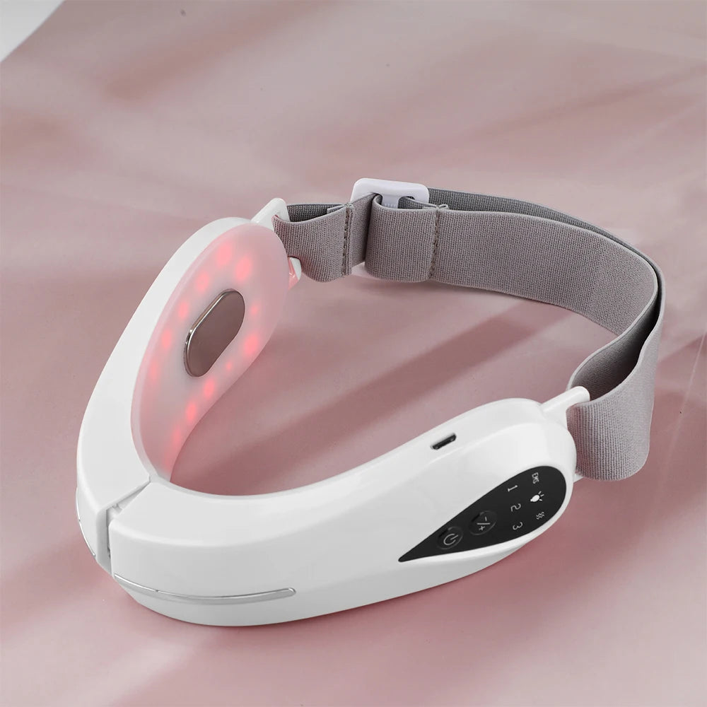 Facial Massager V-Line Lift Up Belt Chin Lift Belt Machine Red Light Blue Light LED Face Slimming Vibration Massager Face Liftin