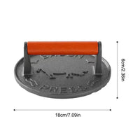 Cast Iron Smash Burger Press Heavy-Duty Hamburger Patties Meat Masher Circular Meat Press Mold for Deli Meats Kitchen Accessory