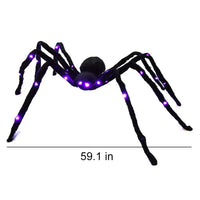 30/50/75/90/125/150cm Halloween Glowing Spider Plush Spider Ornament LED Light Effect Spider Halloween Festival Decorative