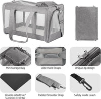 Airline Approved Pet Carrier for Cats Dogs Soft Travel Bag with Breathable Honeycomb Board,Removable Support Board for Vet