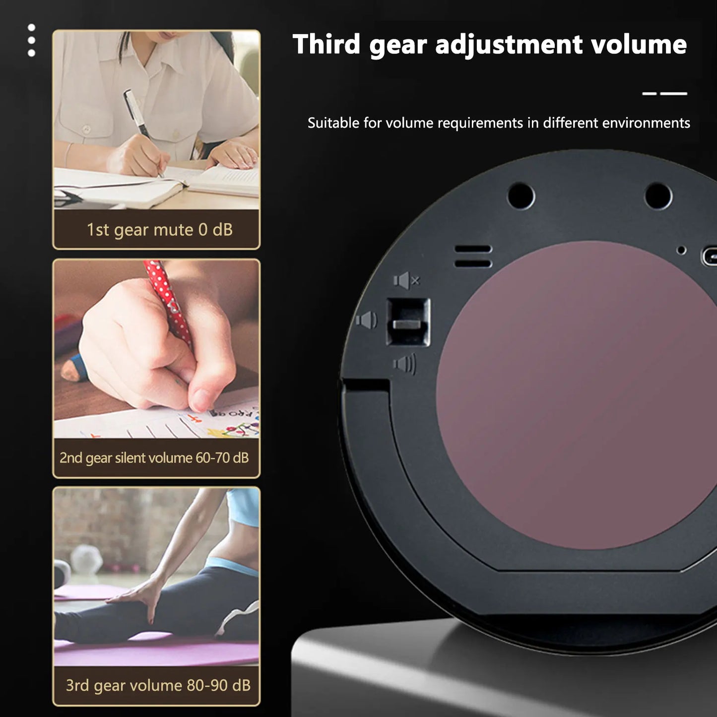 LED Digital Electronic Timer USB Rechargeable Magnetic Shower Study Stopwatch 3-Level Volume Back Bracket Design Kitchen Tools