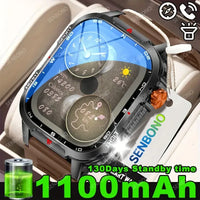 SENBONO Smartwatch Men Bluetooth Call Fitness Tracker Heart Rate Monitor with 1100mah Battery Sport Smart Watch IP68 Waterproof