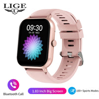 LIGE New Smart Watch Women Bluetooth Call Watch Fitness Tracker Waterproof Sport Smart Clock Fashion Ladies Men Smartwatch Woman