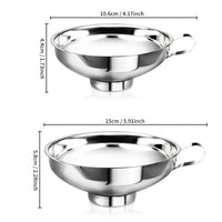1.49" & 2.12" Funnel  Stainless Steel Kitchen Tools Funnel Wide Mouth For Oil Wine Water Spices Filter Canning Jam