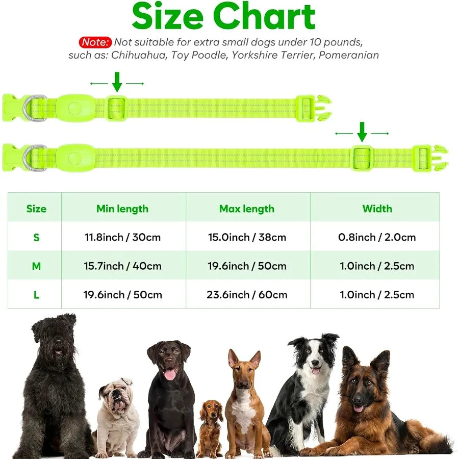 Light Up Dog Collars Rechargeable Reflective LED Glow Dark Dog Collar for Small Medium Large Dogs Adjustable Pet Dog Lights for