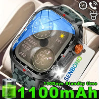 SENBONO Smartwatch Men Bluetooth Call Fitness Tracker Heart Rate Monitor with 1100mah Battery Sport Smart Watch IP68 Waterproof